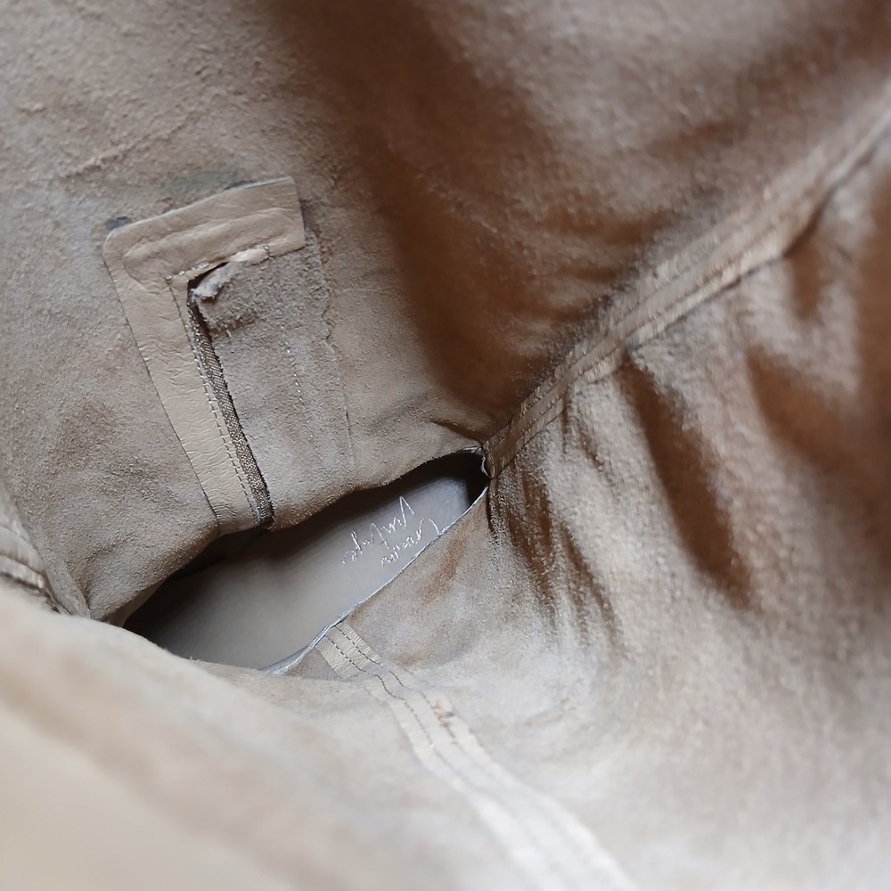 Crown Vintage Mid Calf Slouch Boots Women's 8.5 Tan Suede Block Heel 70s Retro - Picture 10 of 12